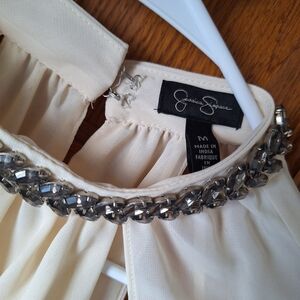 Jessica Simpson Cream Blouse with Silver Embellishments